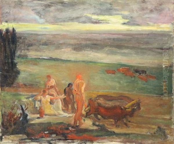 Scene De Champs Oil Painting by Clement Gontier