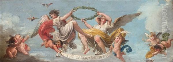 Alegoria Funeraria De San Isidro Oil Painting by Zacarias Gonzalez Velazquez