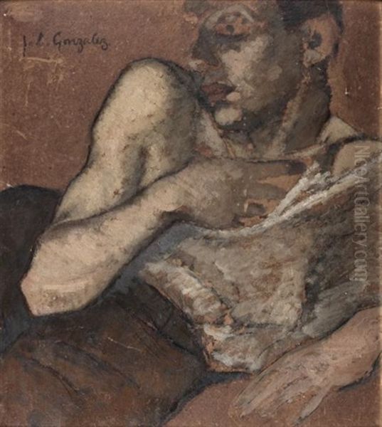 Portrait Presume De Picasso Jeune Oil Painting by Julio Gonzalez