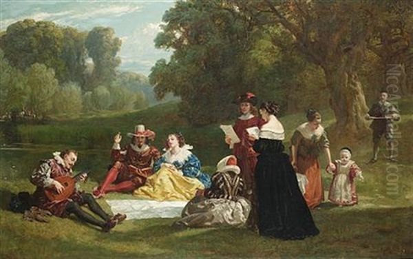 Summer Song - To Tinkling Lute Ryghte Merrylie We'll Sing Oil Painting by Frederick Goodall