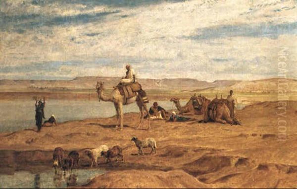 Rastande Kamelryttare Oil Painting by Frederick Goodall