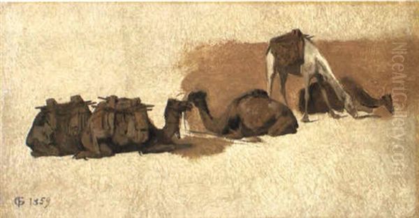 Study Of Camels Oil Painting by Frederick Goodall