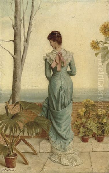 Beside The Sea Oil Painting by Maude Goodman