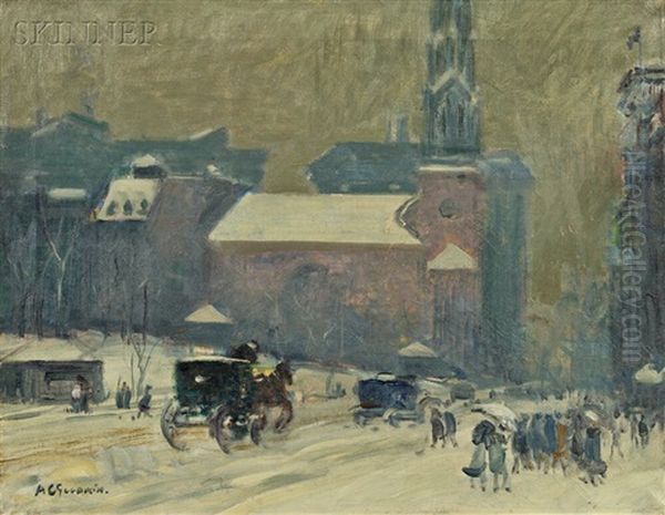 Park Street Church Oil Painting by Arthur Clifton Goodwin