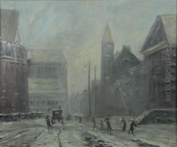 Boylston Street, Boston Oil Painting by Arthur Clifton Goodwin