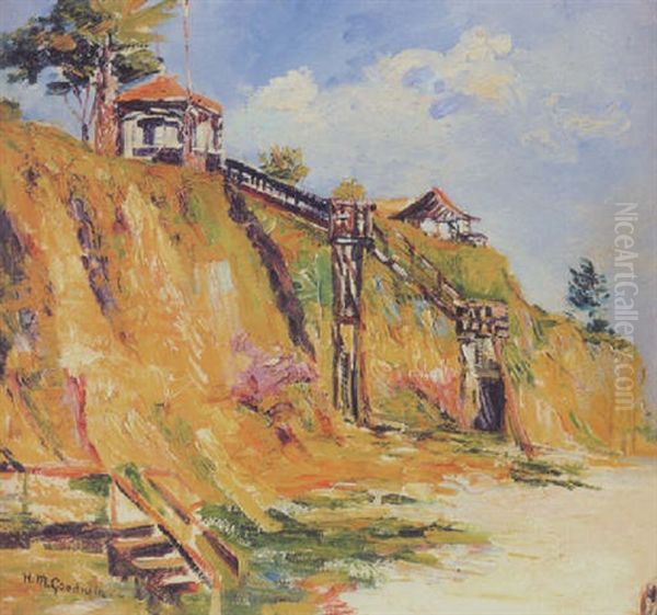 Indiana Dunes Scene Oil Painting by Helen M. Goodwin