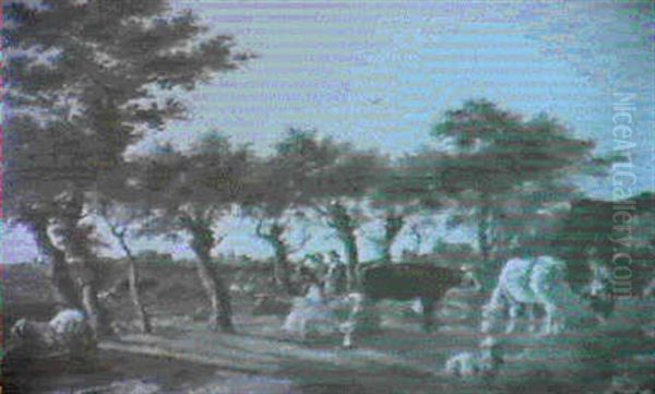 Vieh Auf Der Weide Oil Painting by Jan van Gool