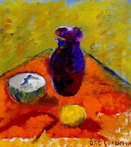 Stilleben Med Citron Oil Painting by Ake Goeransson