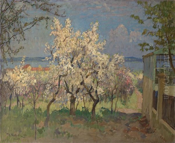 In The Garden. Town Of Werder Oil Painting by Konstantin Ivanovich Gorbatov