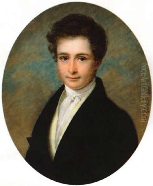 Portrett Av Ung Mann Oil Painting by Johan Goerbitz