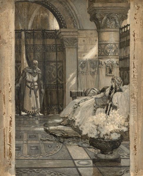 Deux Projets Pour L'illustration De 'la Princesse Lointaine' D'edmond Rostand Oil Painting by Auguste Francois Gorguet