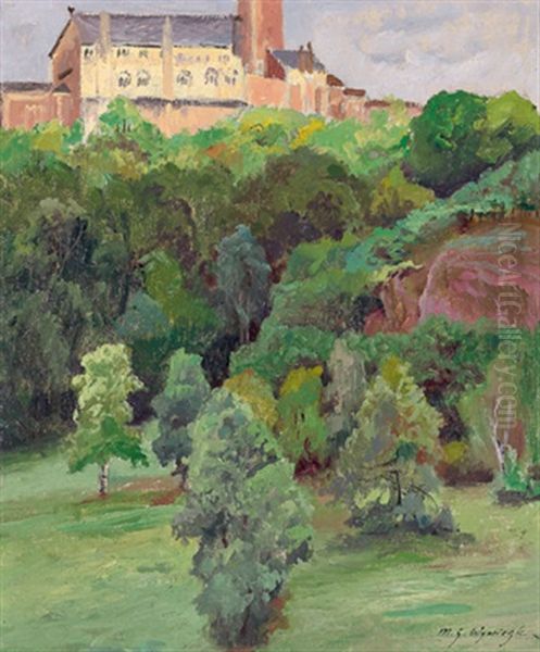 Kirche Auf Gruner Anhohe Oil Painting by Michael Gorstkin-Wywiorski