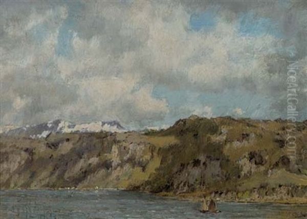 Sailing In A Fjord Oil Painting by Arnold Marc Gorter