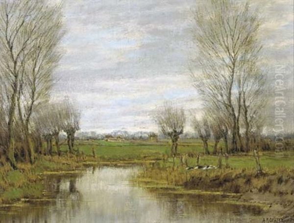 A Quiet Autumn Day Oil Painting by Arnold Marc Gorter