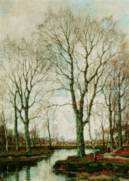 Early Sun In Autumn Landscape Oil Painting by Arnold Marc Gorter