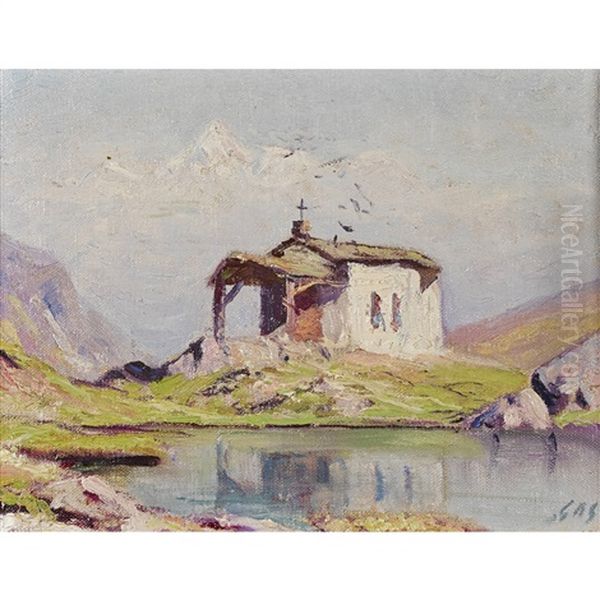 Chapelle Du Schwarzsee Oil Painting by Albert H. Gos
