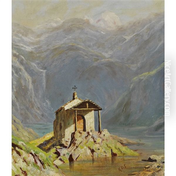 La Chapelle Du Lac Noir Oil Painting by Albert H. Gos