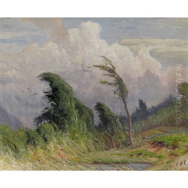 Sturmische Landschaft Oil Painting by Albert H. Gos