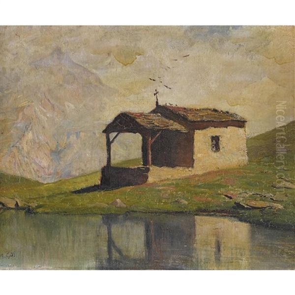 Chapelle Du Lac Noir Oil Painting by Albert H. Gos