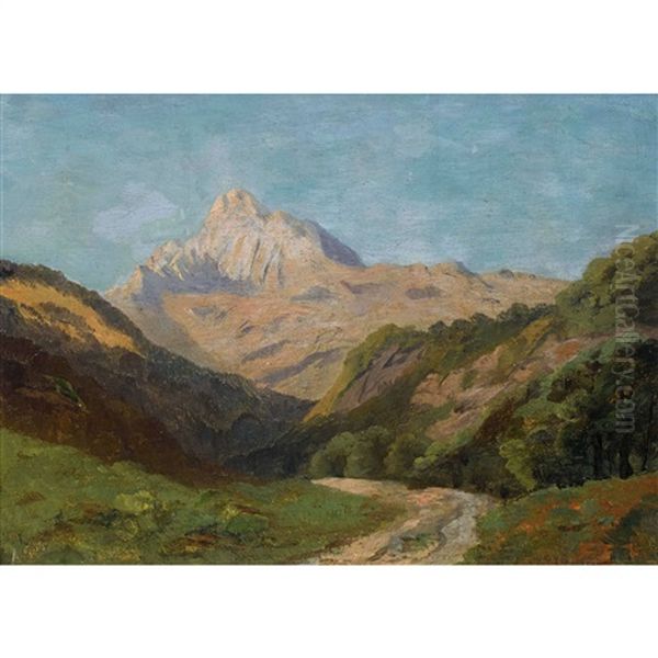 Sommerliche Bergpartie Oil Painting by Albert H. Gos