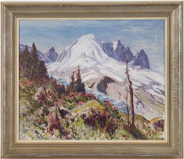 Paysage De Montagne Oil Painting by Albert H. Gos