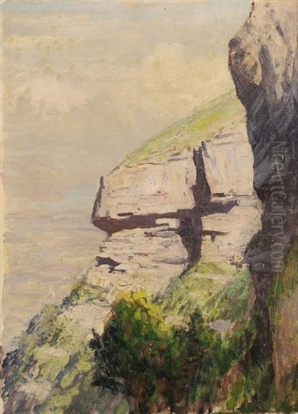Blick Vom Steilhang Des Saleve Gegen Genf Und Genfersee Oil Painting by Albert H. Gos