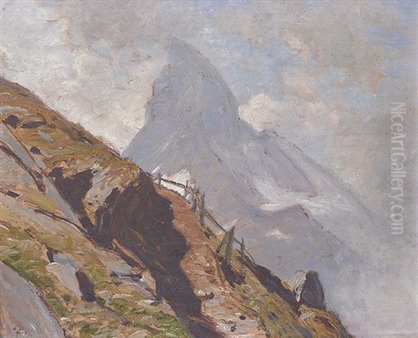 Das Matterhorn Von Der Riffelalp Aus Oil Painting by Albert H. Gos