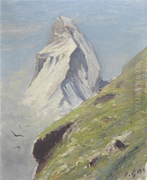 Matterhorn Oil Painting by Albert H. Gos