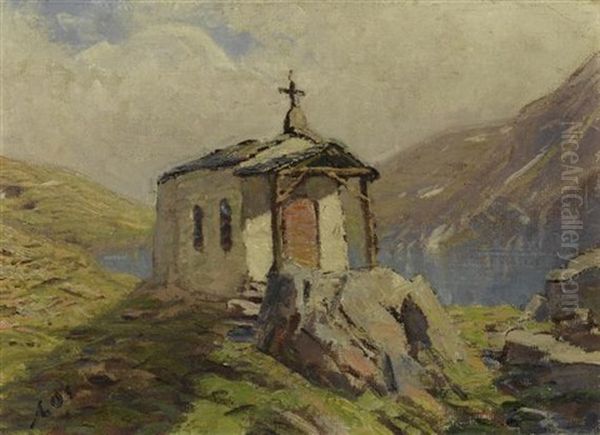 Chapelle Du Lac Noir Oil Painting by Albert H. Gos