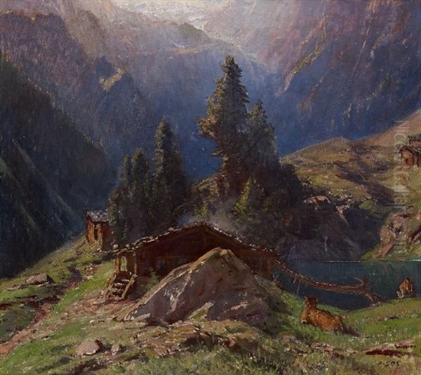 Alpage Oil Painting by Albert H. Gos