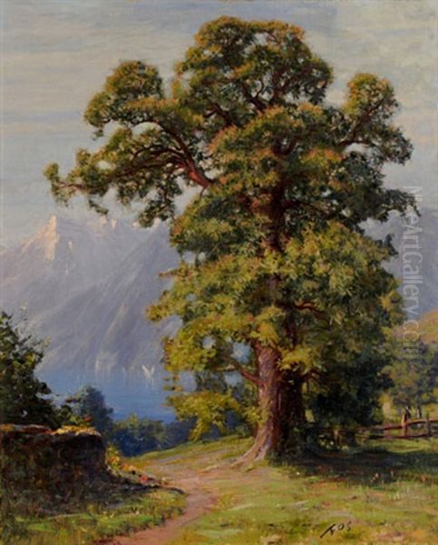 Chataignes Clarens Oil Painting by Albert H. Gos