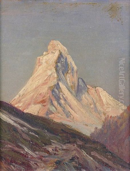 Das Matterhorn Im Abendrot Oil Painting by Albert H. Gos