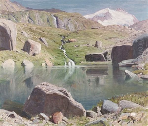 Der Stellisee Im Sommer Oil Painting by Albert H. Gos