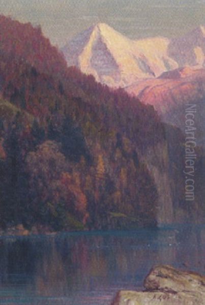 Berggewasser Oil Painting by Albert H. Gos