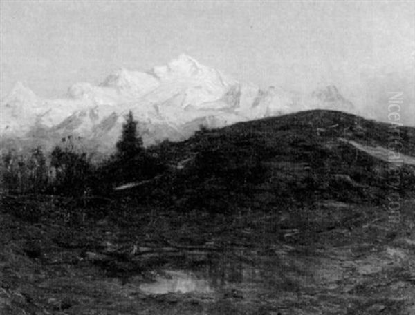 Alpine Glow, Mont Blanc Oil Painting by Albert H. Gos