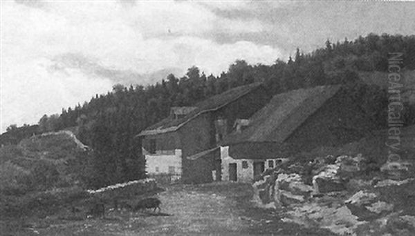 Ferme Oil Painting by Albert H. Gos