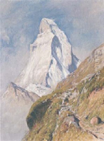 Bergpfad Mit Matterhorn Oil Painting by Albert H. Gos