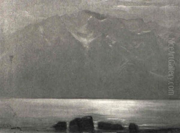 Le Gramont Au Clair De Lune Oil Painting by Albert H. Gos