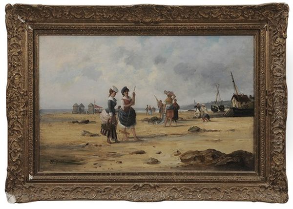 At The Sea Shore Oil Painting by Jean Francois Gose