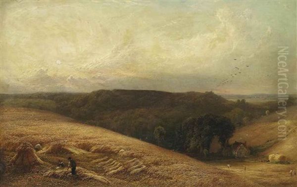 The Grain Harvest Oil Painting by William Gosling