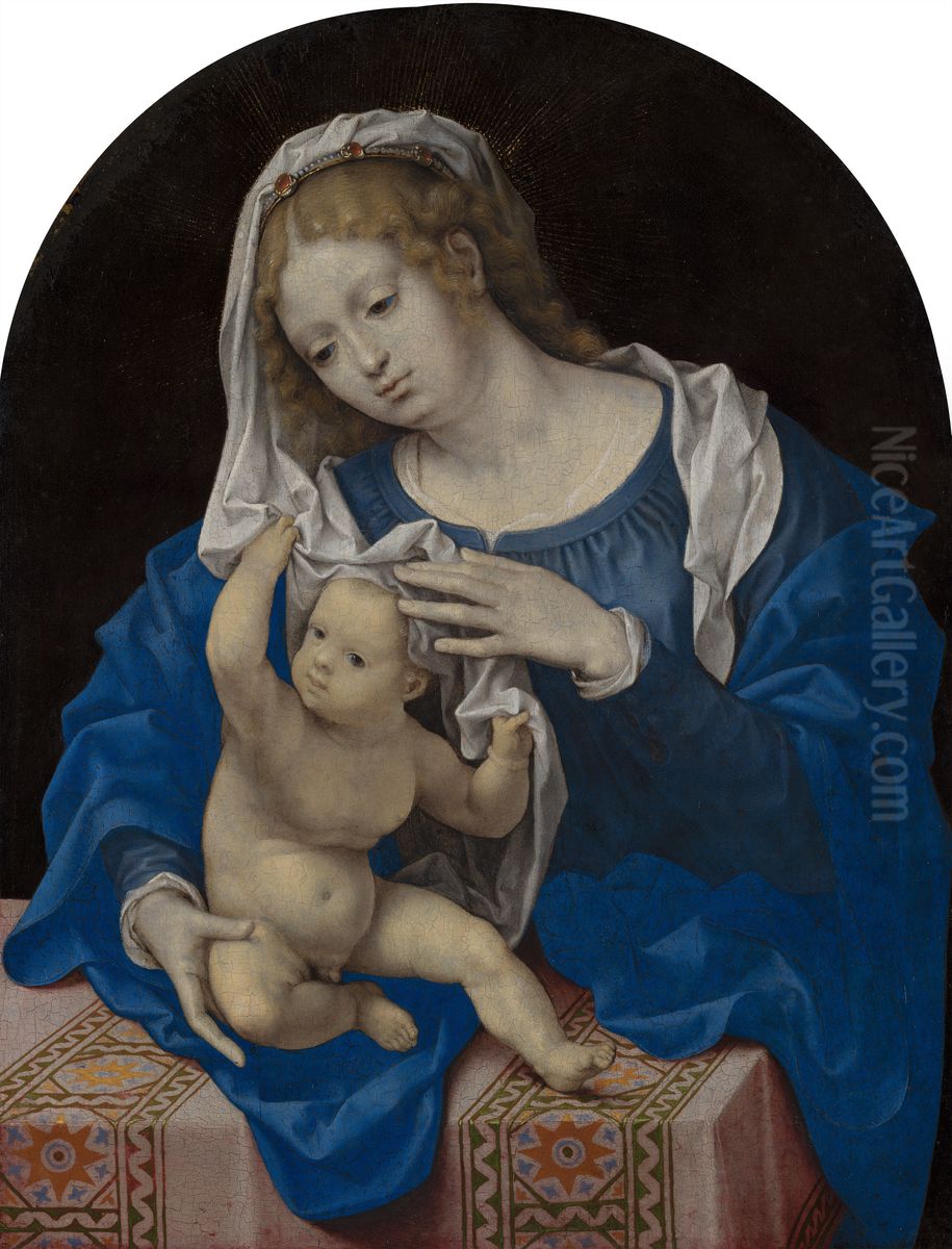 Madonna And Child Oil Painting by Jan Gossaert