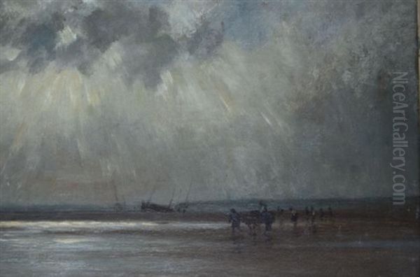 Retour De Peche Sur Les Plages (normandie) Oil Painting by Gosselin, Charles