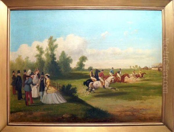 Napoleon Iii Et L'imperatrice Eugenie Aux Courses Oil Painting by Gosselin, Charles