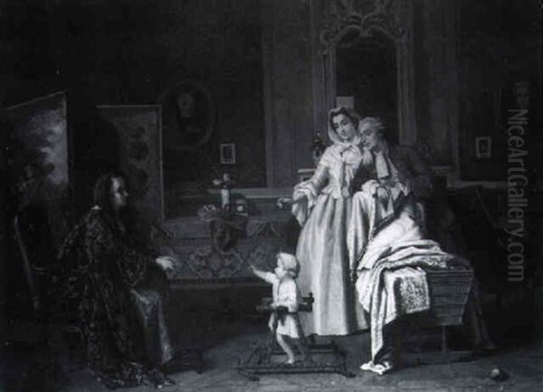 Baby's First Steps Oil Painting by Gosselin, Charles