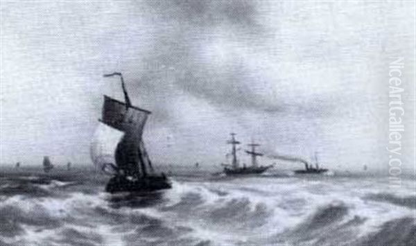 A Marine Oil Painting by Gosselin, Charles