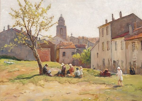 A Sunny Day With A View Of St.-tropez Oil Painting by Moricz Goth