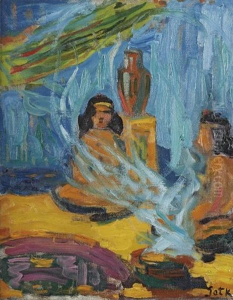 Autour Du Feu Oil Painting by Jacques Gotko