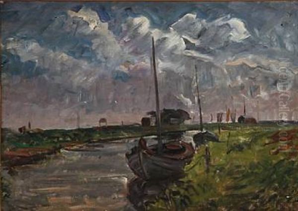 Fra Koge Aa Oil Painting by Albert Gottschalk