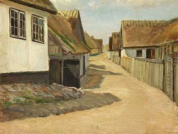 Gade I Gilleleje Oil Painting by Albert Gottschalk