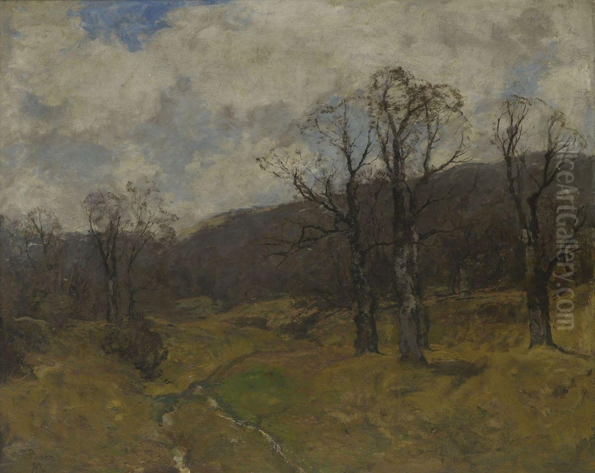 Herbstlandschaft Oil Painting by Fritz Baer